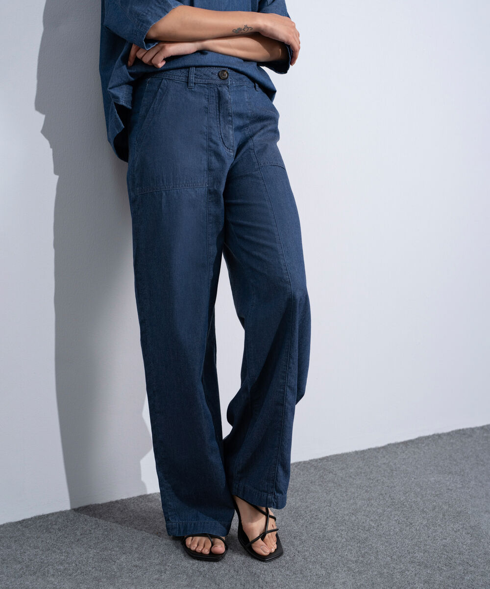 Women's Western Rinse Wash Light Weight Denim Trousers