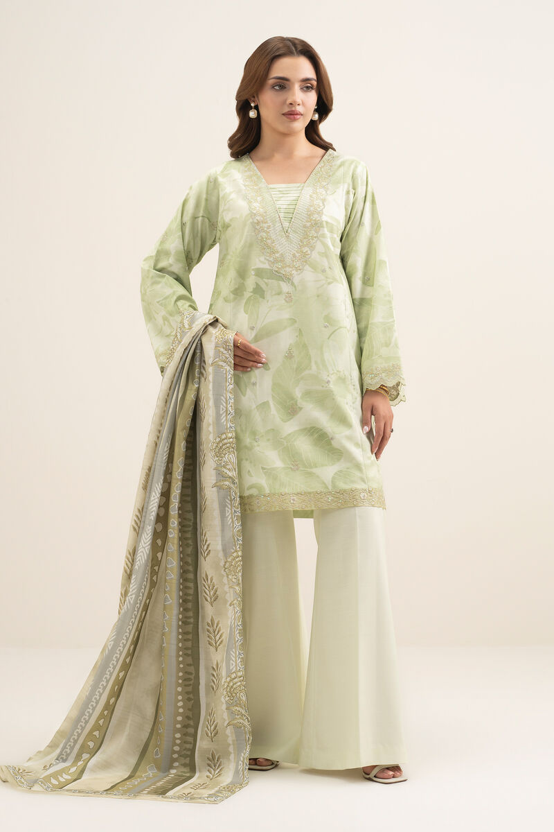 3 Piece - Embroidered Cotton Viscose Suit
