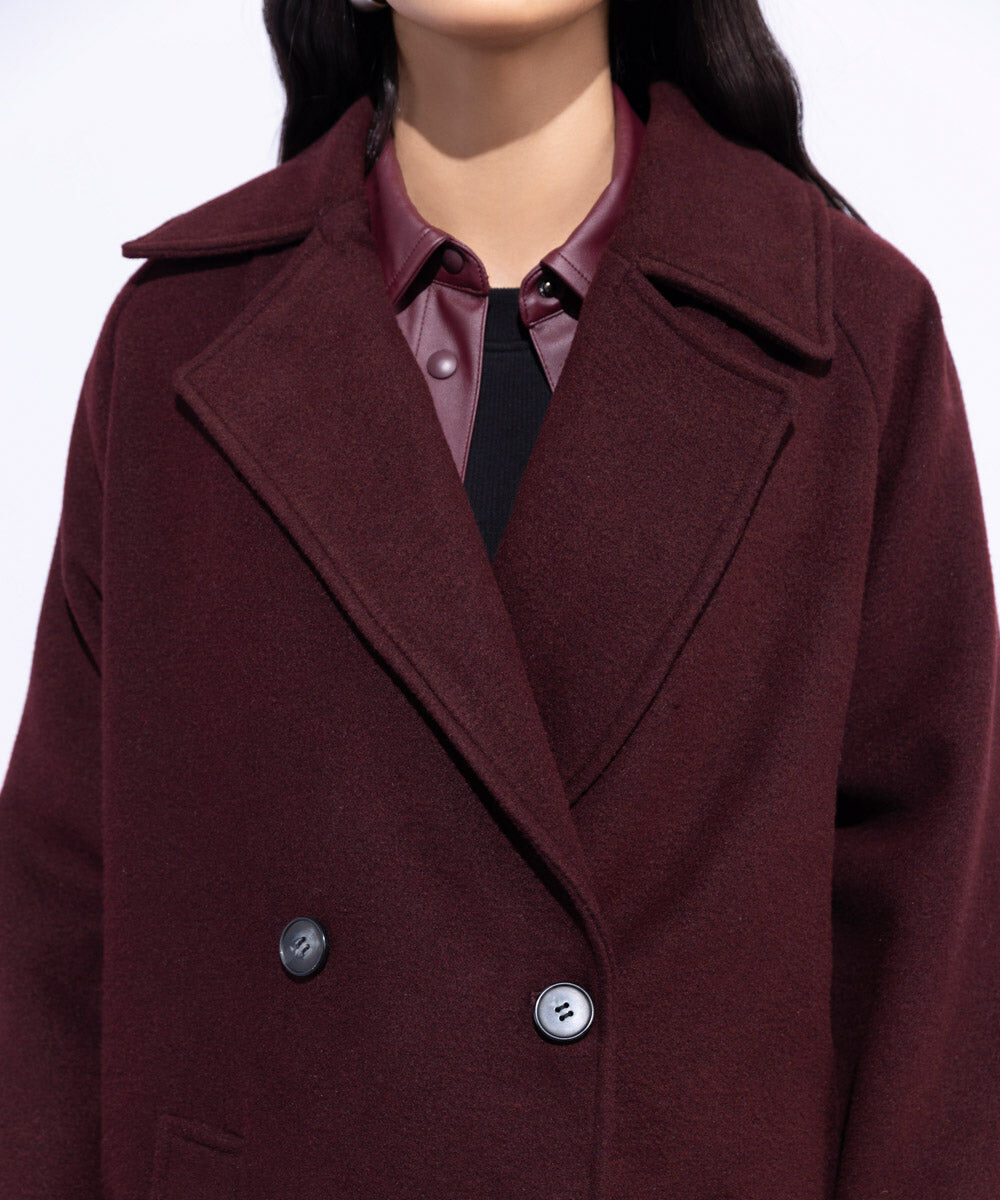 Woman - Red Oversized Raglan Coat