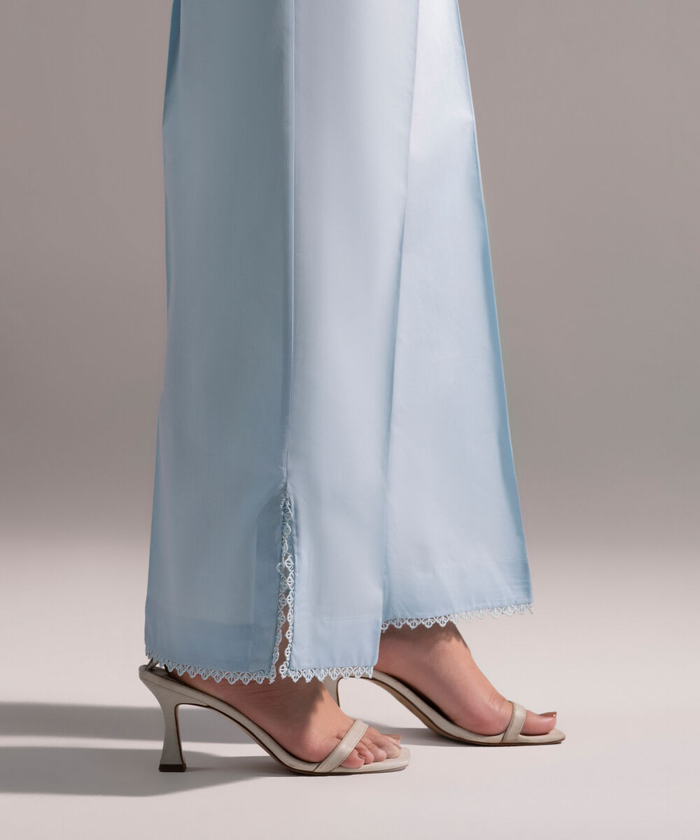 Women's RTW Poplin Solid Blue Culottes