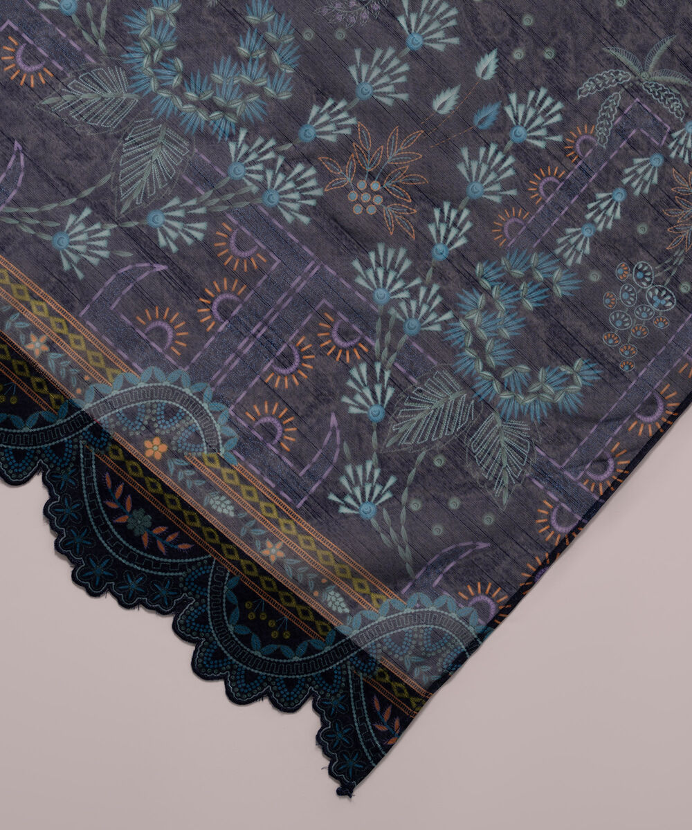 Manaar Printed Dark Blue Dupatta