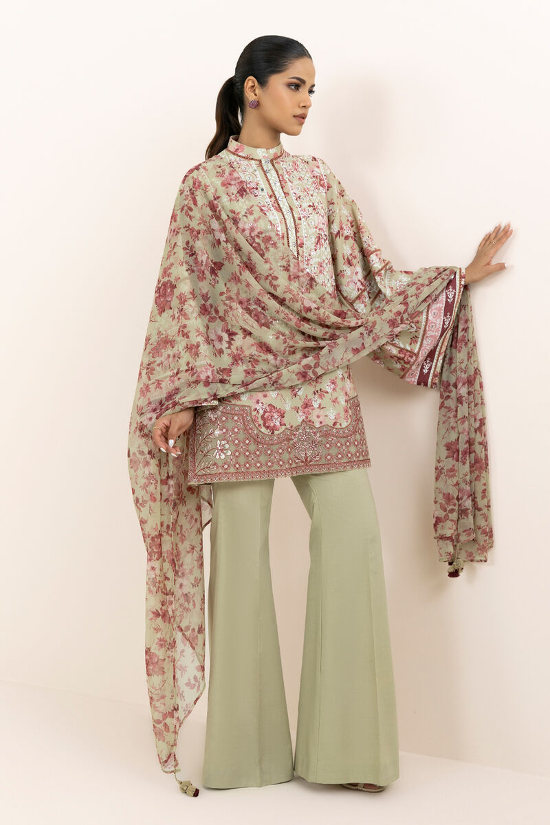 3 Piece - Embroidered Cotton Viscose Suit