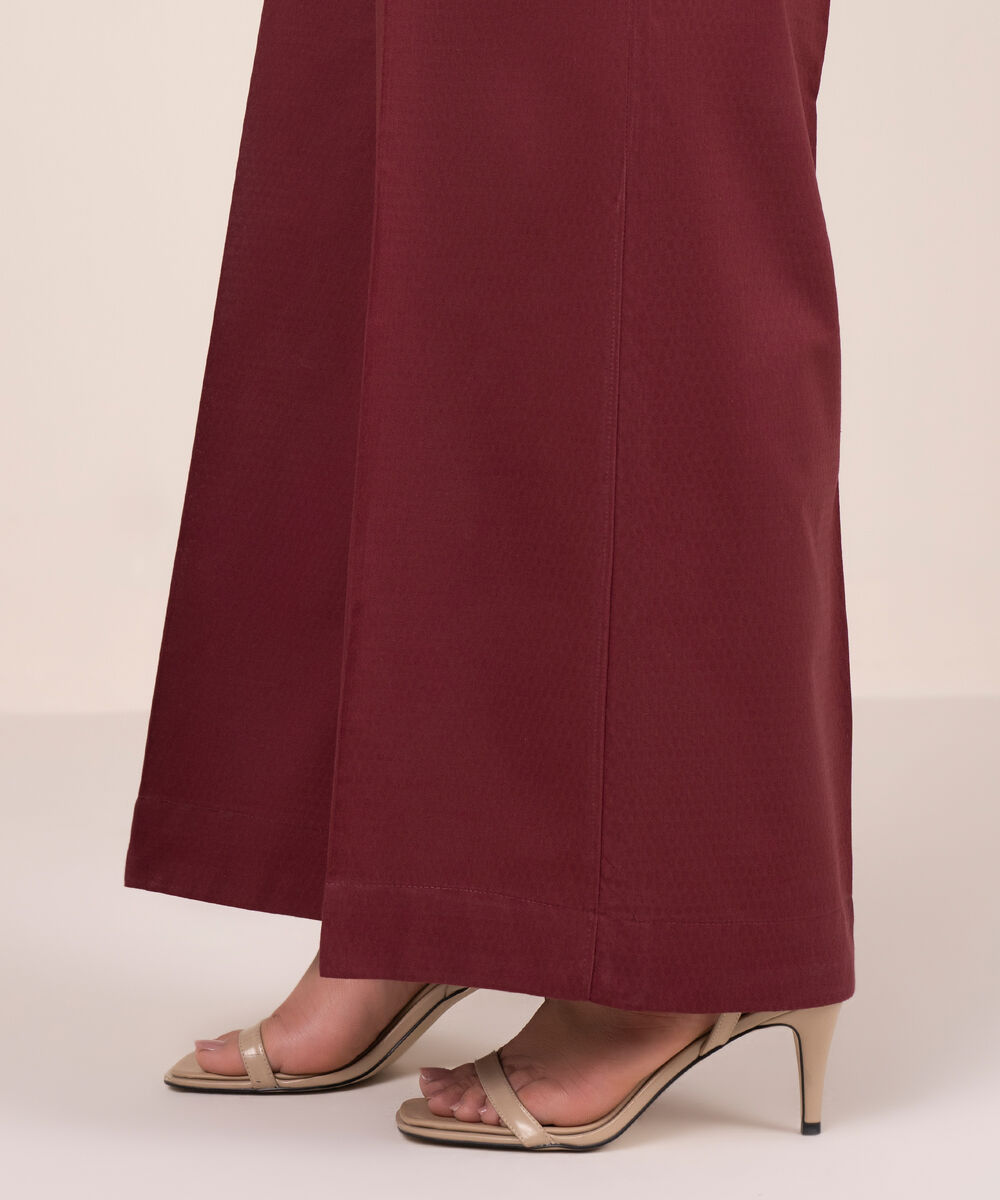 Women's RTW Dobby Solid Red Culottes