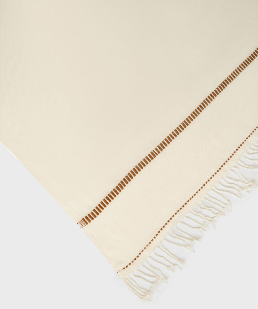 Men Wool Blended Off-White Shawl