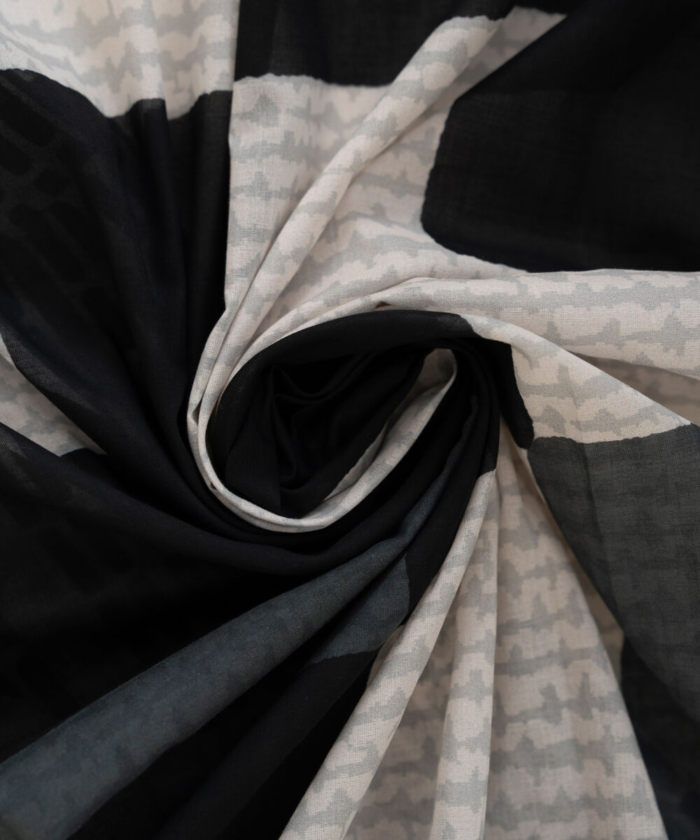 Fine Voile Black Printed Dupatta