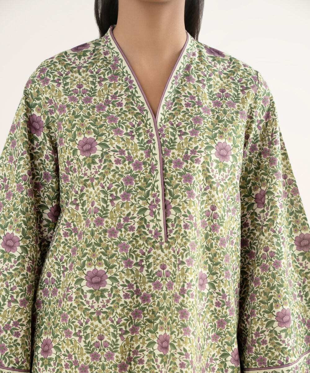 Women's Unstitched Cotton Printed Multi 3 Piece Suit