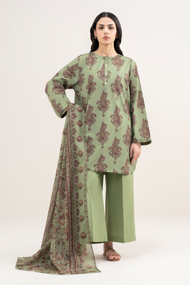 3 Piece - Printed Cambric Suit