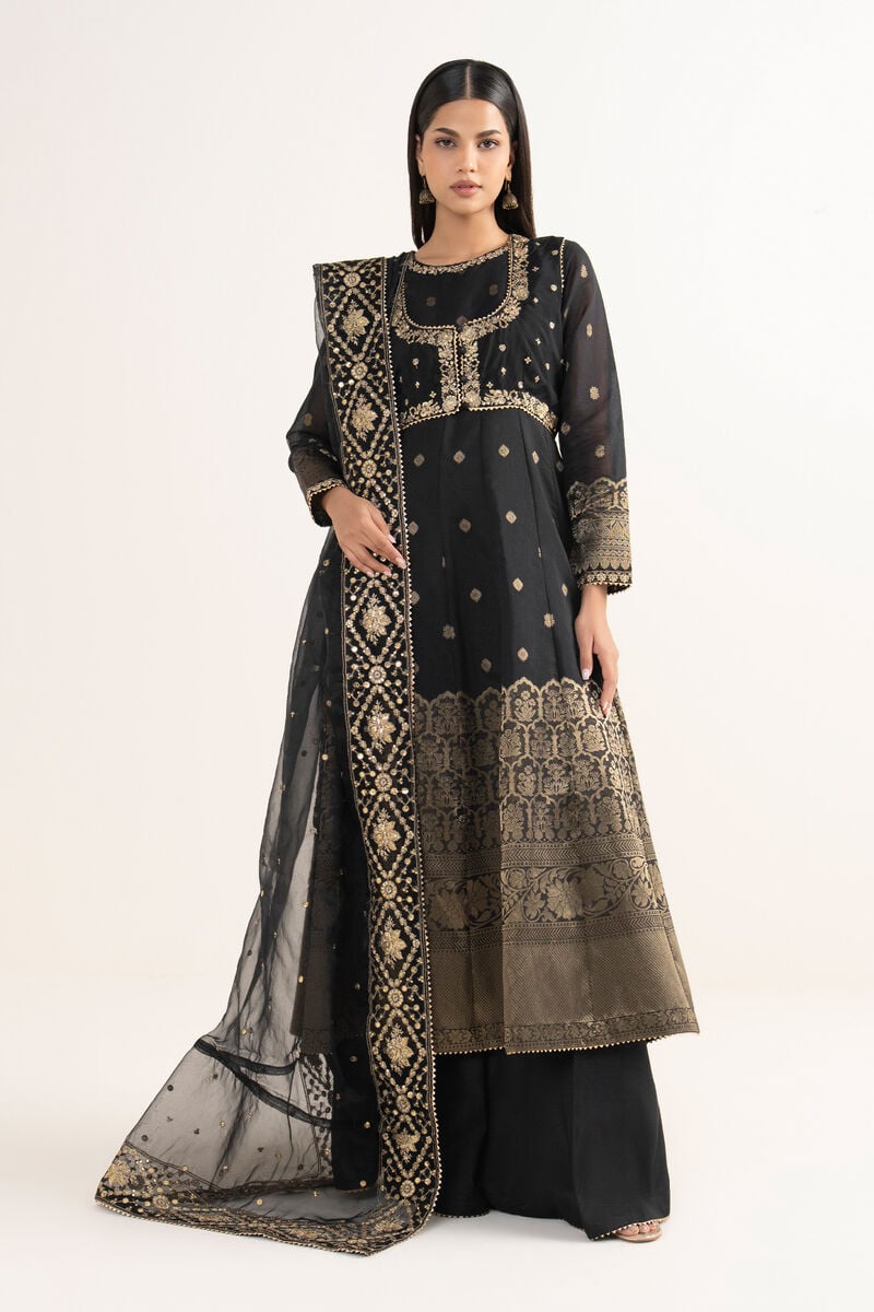 3 Piece - Embroidered Zari Jacquard Suit