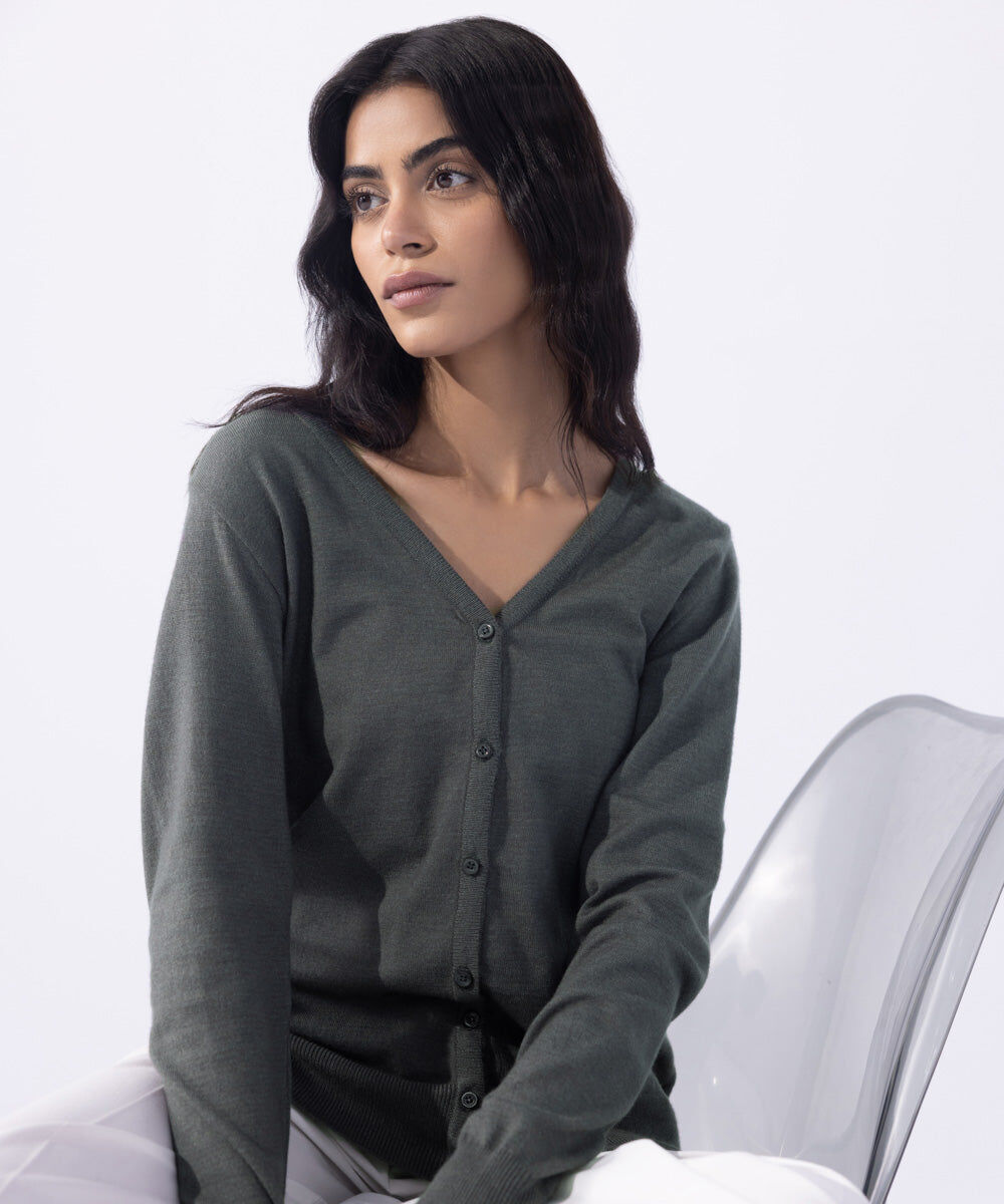 Woman - Grey Light Weight Knit Cardigan