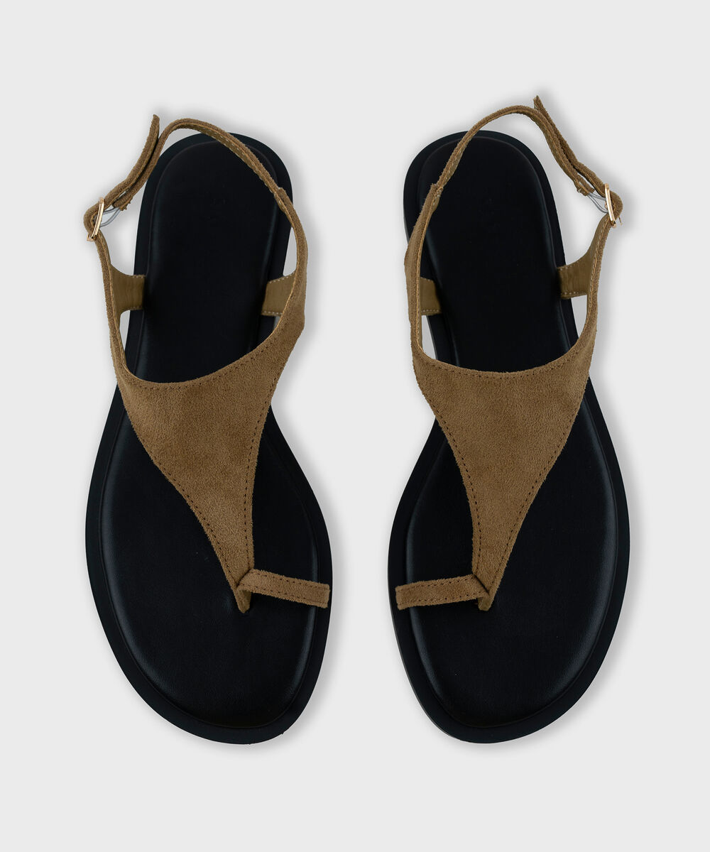 Women's Camel Brown Flat Sandal
