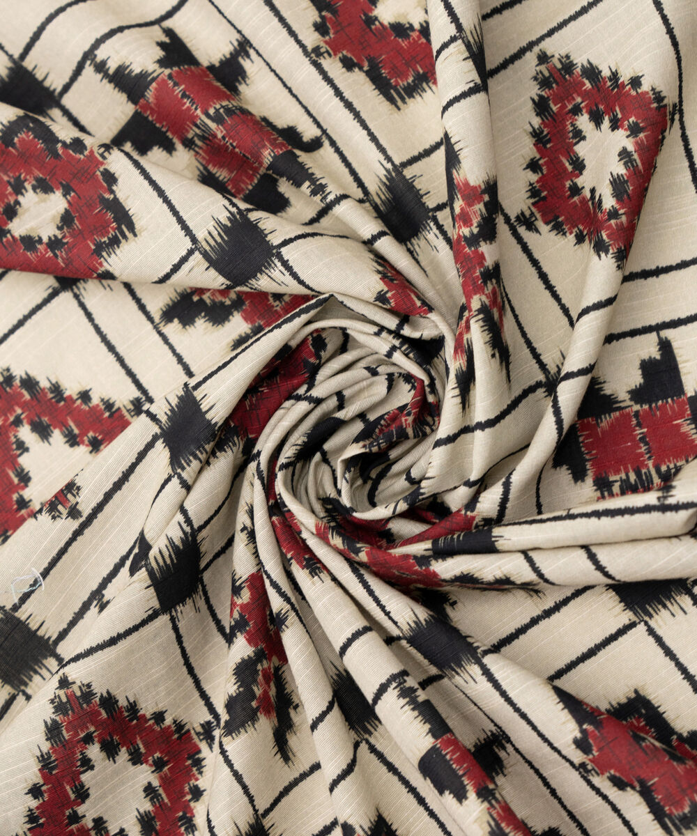 Light Khaddar Printed Brown Dupatta