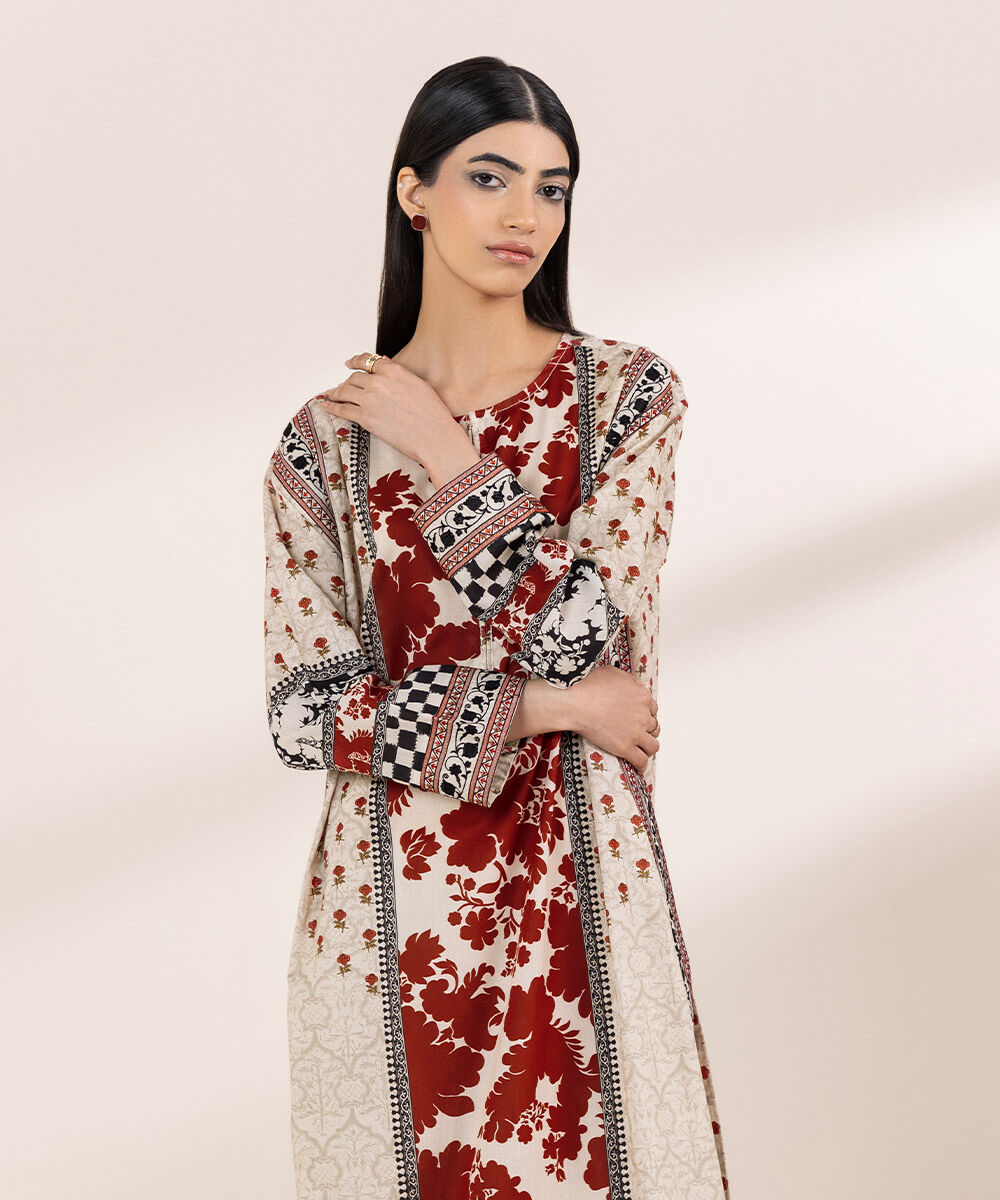 Women's RTW Lawn Multi Embroidered Boxy Shirt