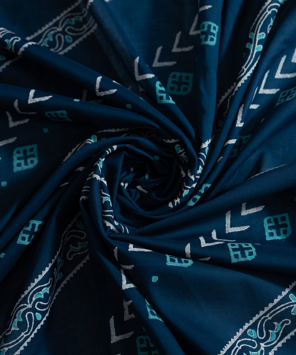 Women's RTW Fine Voil Printed Blue Dupatta
