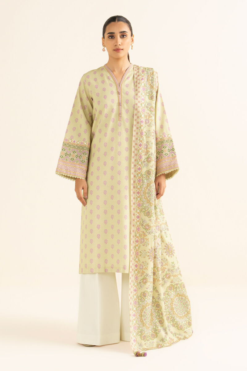 2 Piece -  Embroidered Cotton Suit