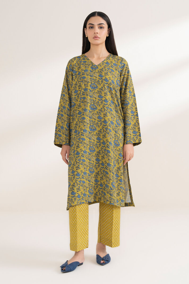 Printed Arabic Khaddar Shirt
