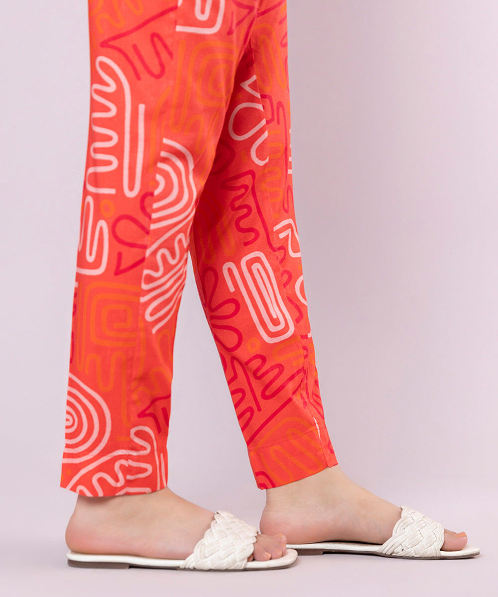 Women's Pret Cotton Viscose Printed Multi Cigarette Pants