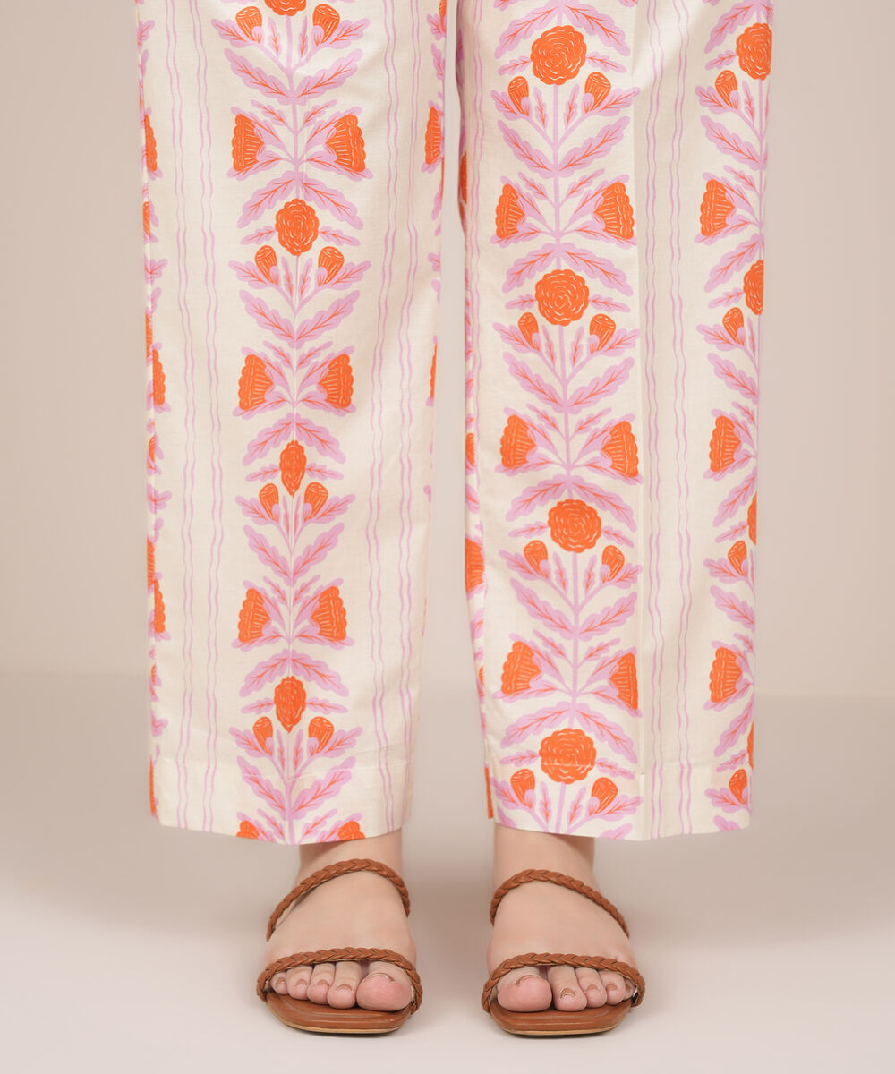 Women's RTW Cambric Multi Printed Straight Pants