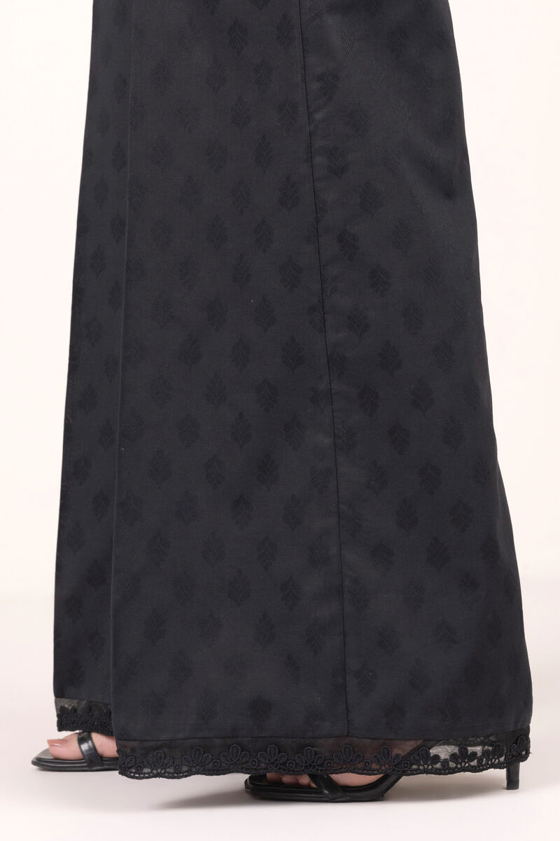 Solid Jacquard Flared Pants