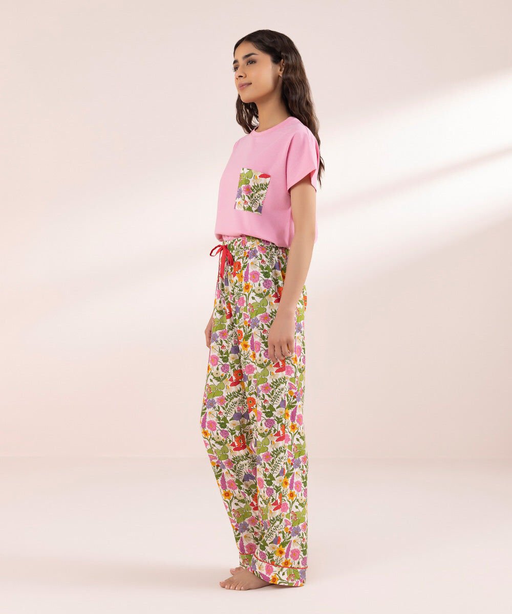 Women's Sleepwear Printed Viscose Trousers