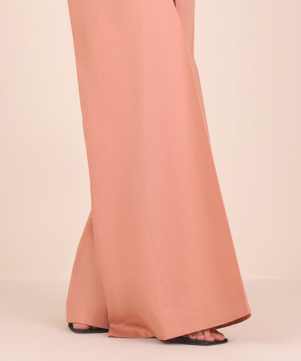 Woman - Pink Dyed Cotton Trousers