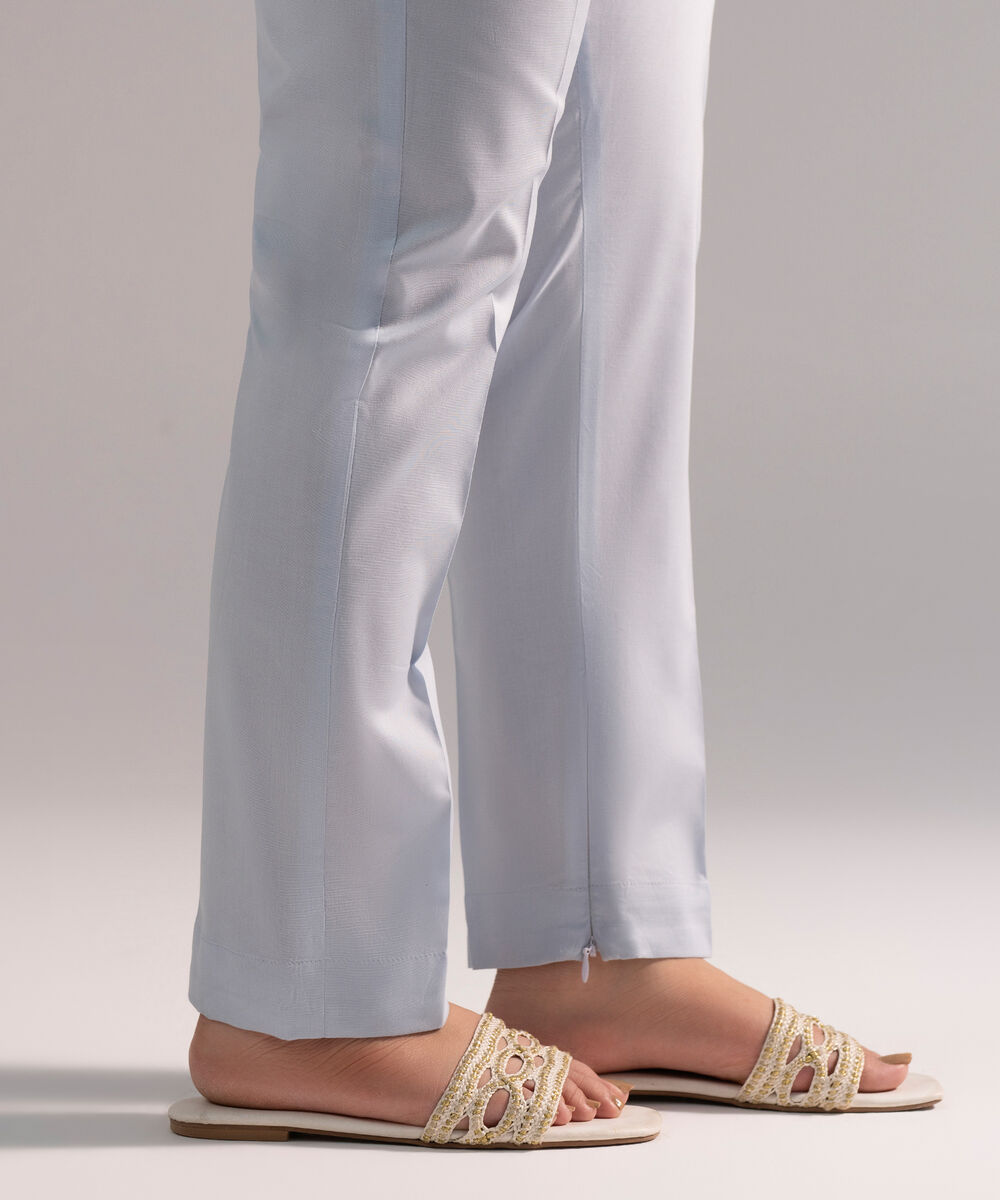 Women's RTW Cambric Solid Ice Blue Skinny Shalwar