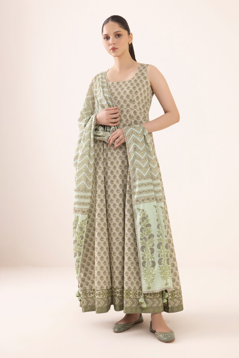 3 Piece - Printed Light Linen Suit