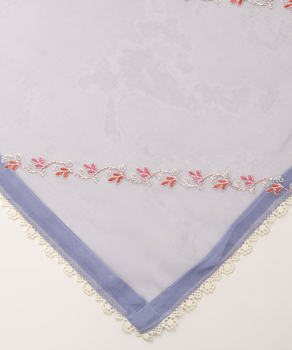 Women's RTW Blended Organza Embroidered Grey Dupatta
