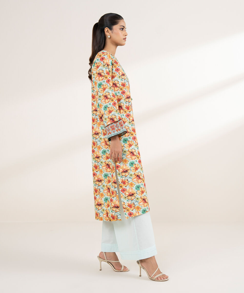 Women's RTW Cambric Multi Printed A-Line Shirt