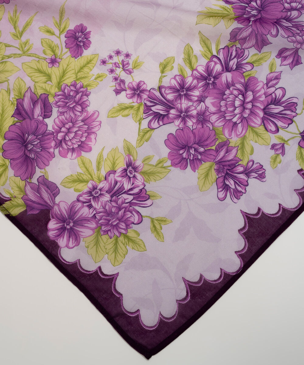 Fine Voile Printed Purple Dupatta