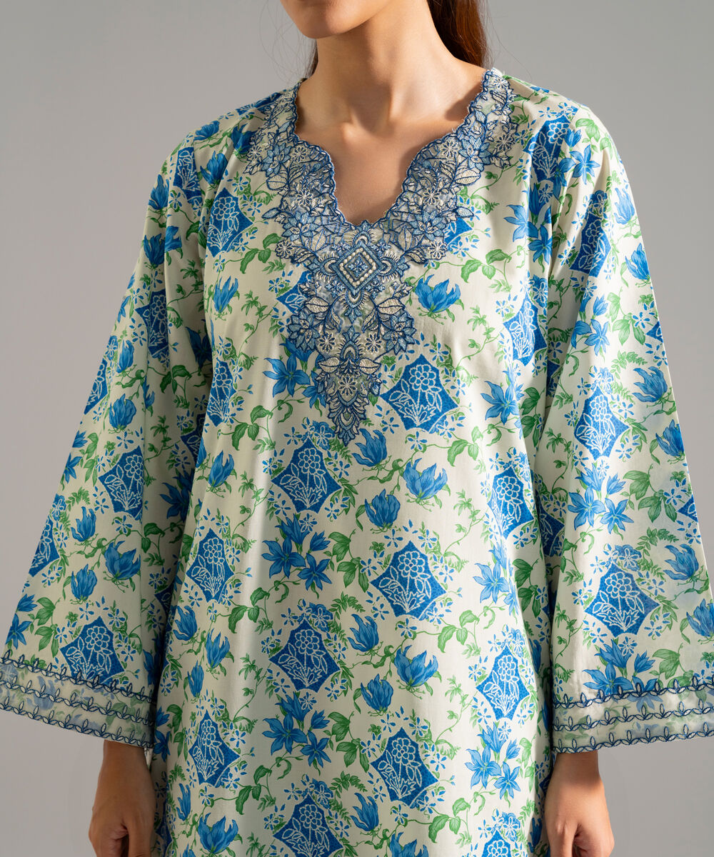 Women's RTW Cambric Embroidered Multi 3 Piece Suit