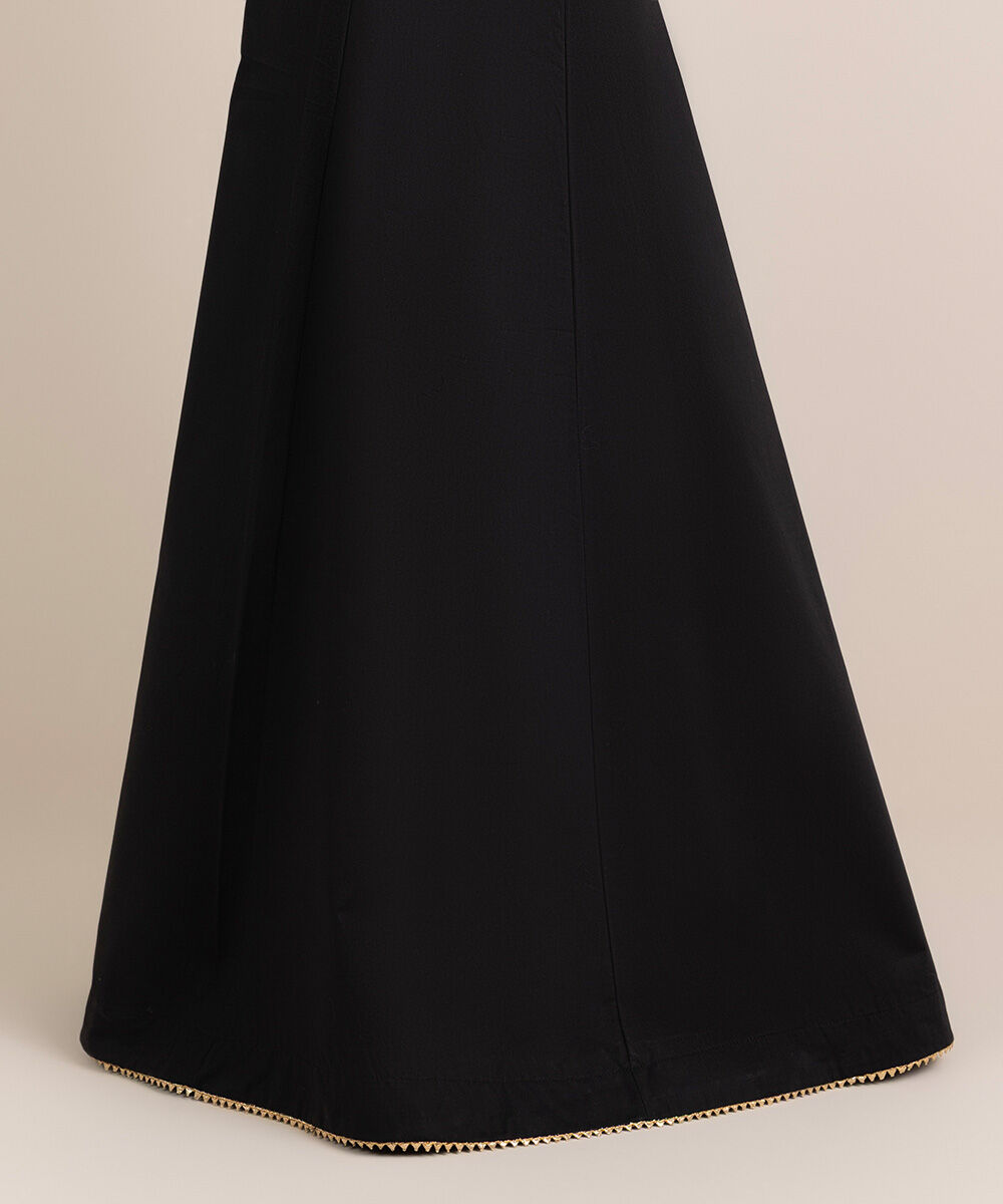 Women's RTW Cambric Black Solid Sharara