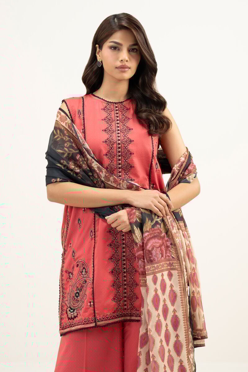 3 Piece - Embroidered Dobby Suit