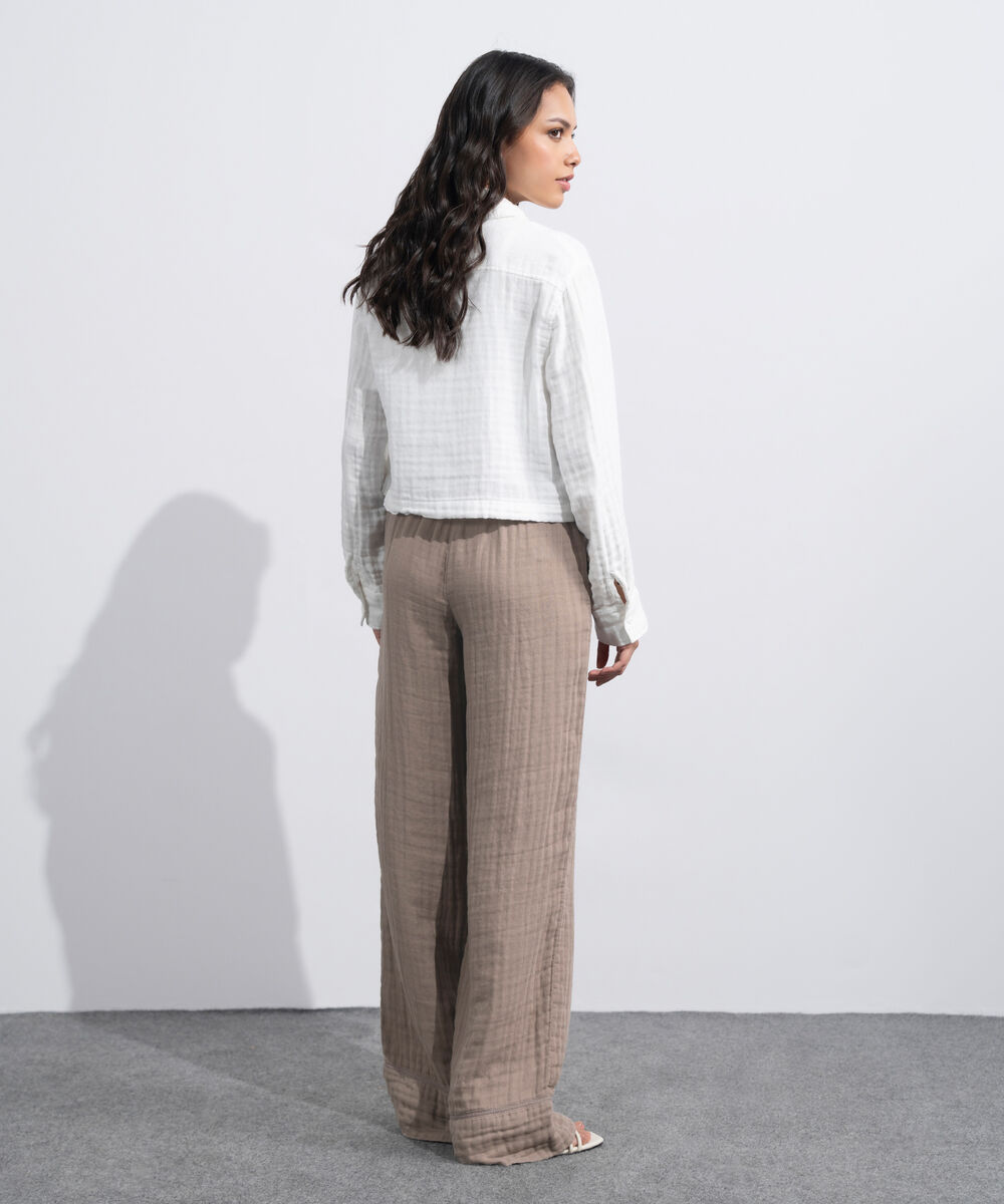 Women's Western White Short Body Cotton Muslin Shirt