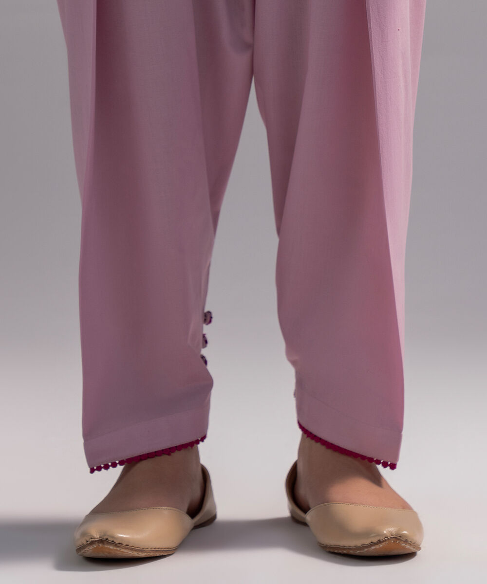 Women's RTW Cambric Solid Lilac Skinny Shalwar