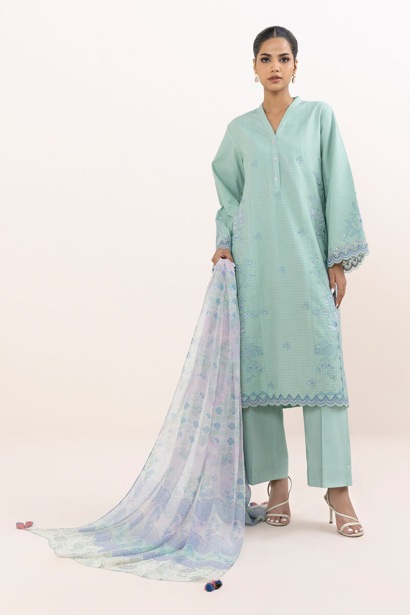 3 Piece - Embroidered Jacquard Suit