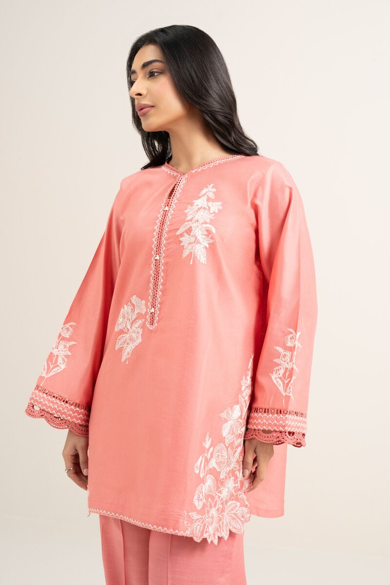 2 Piece - Embroidered Cotton Net Suit