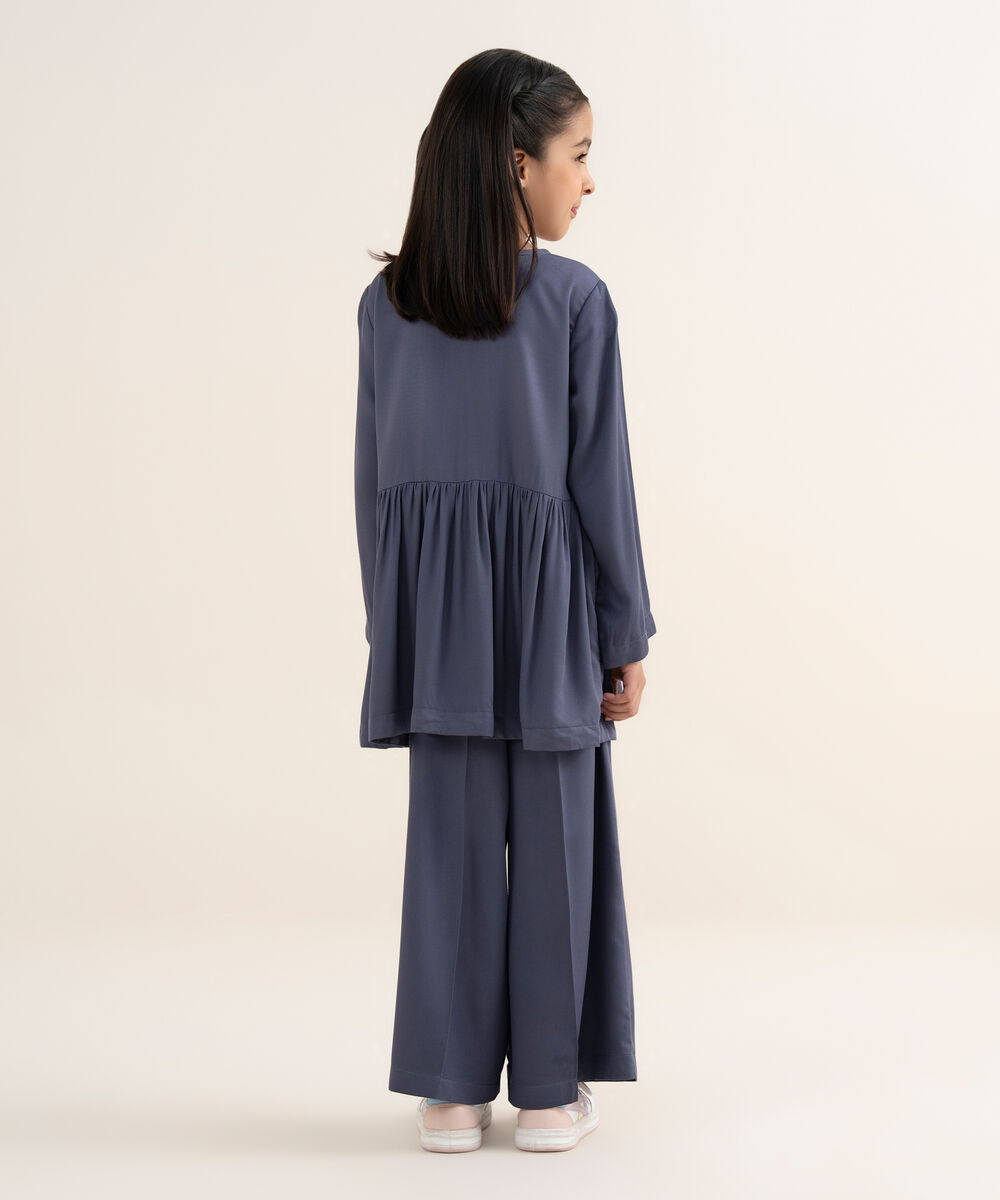 Girl's Bedford Solid Dark Grey 2 Piece Set