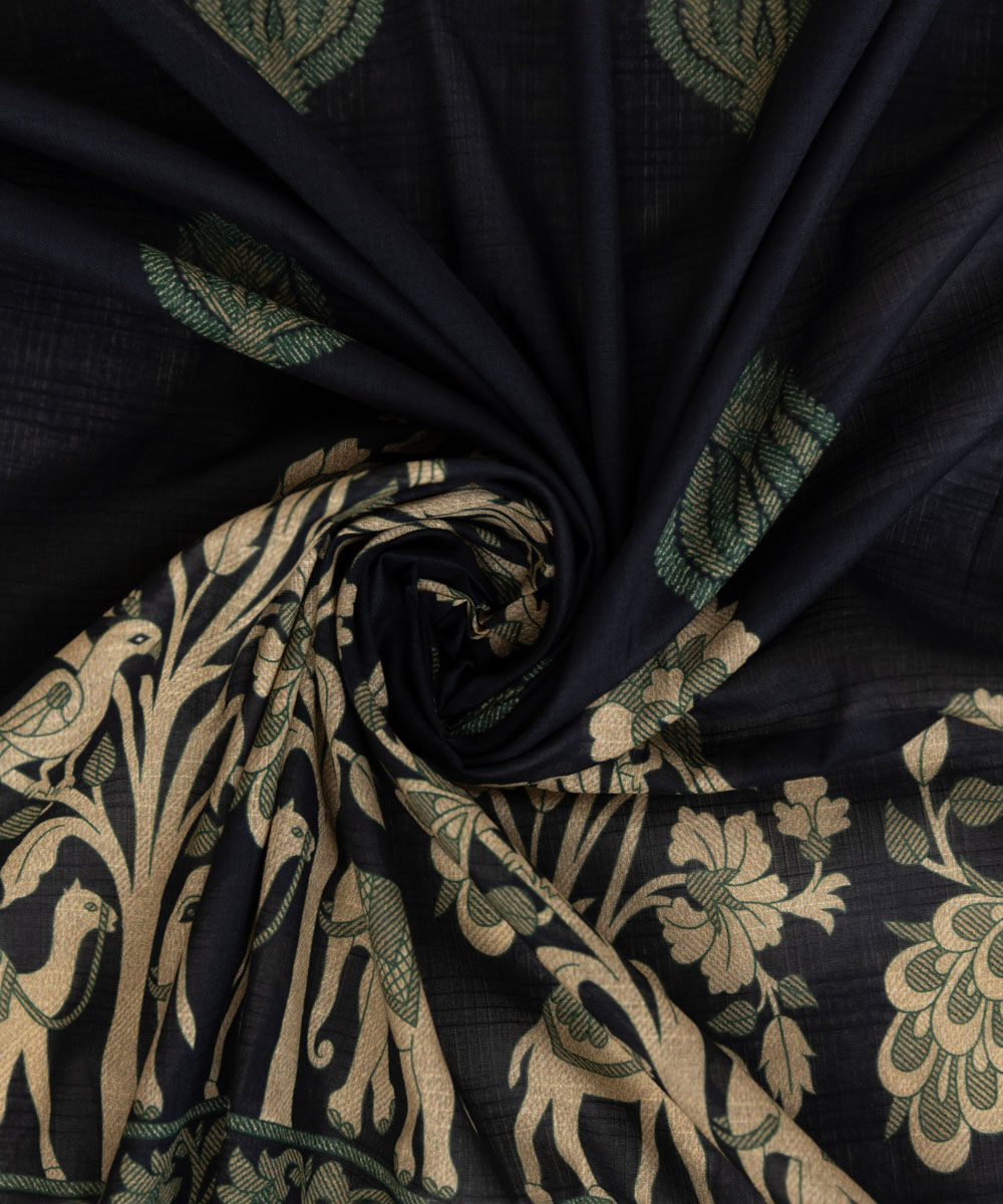Textured Voile Black Printed Dupatta
