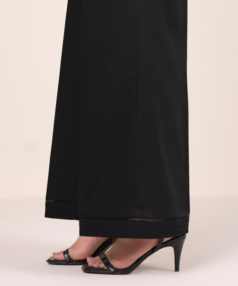 Women's RTW Cambric Solid Black Culottes