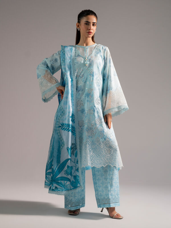 3 Piece - Embroidered Jacquard Suit
