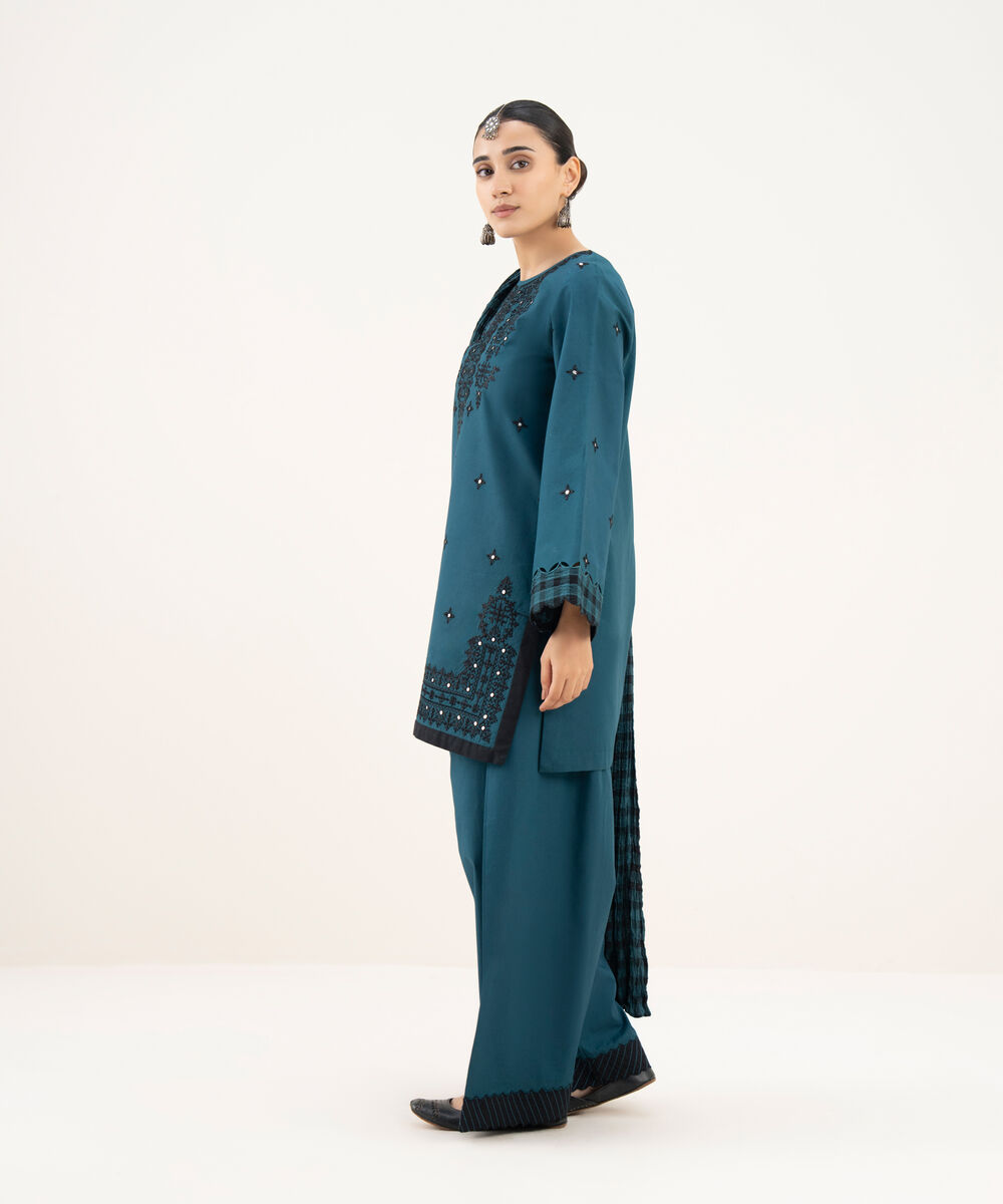 Women's Unstitched Lawn Embroidered Grey 3 Piece Suit