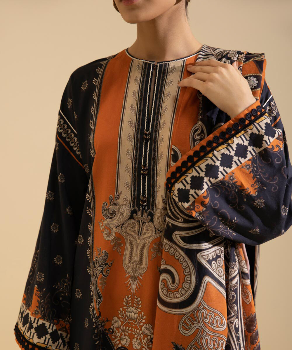 Womens Daily Unstitched 3 Piece - Printed Lawn Suit