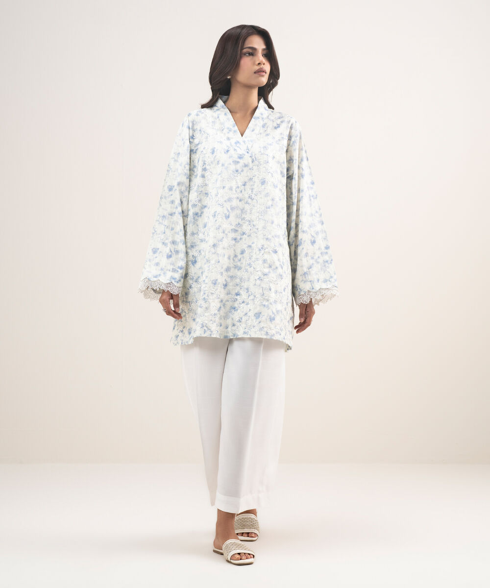 Women's RTW Leno Kara Embroidered Off White Straight Shirt