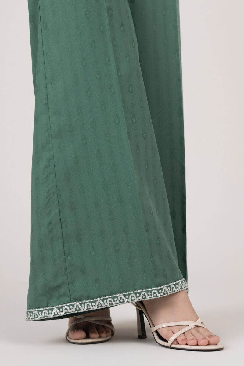 Cotton Jacquard Flared Pants