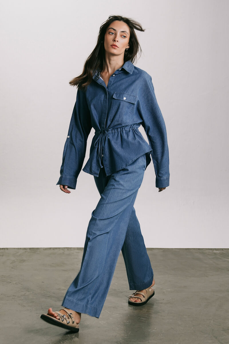 Straight Fit Pleated Trousers