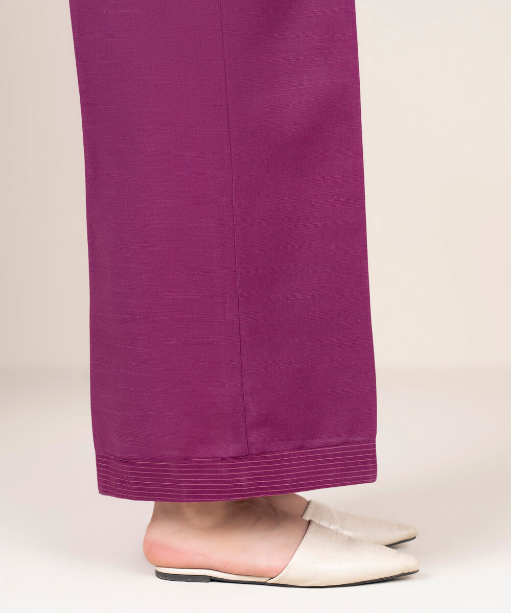 Women's RTW Cotton Solid Purple Culottes