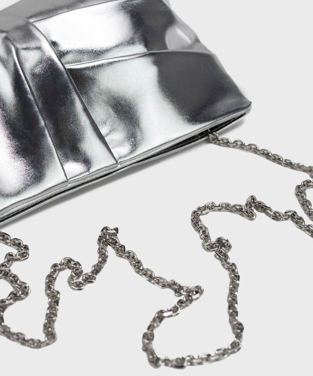 Women's Silver Soft Clutch