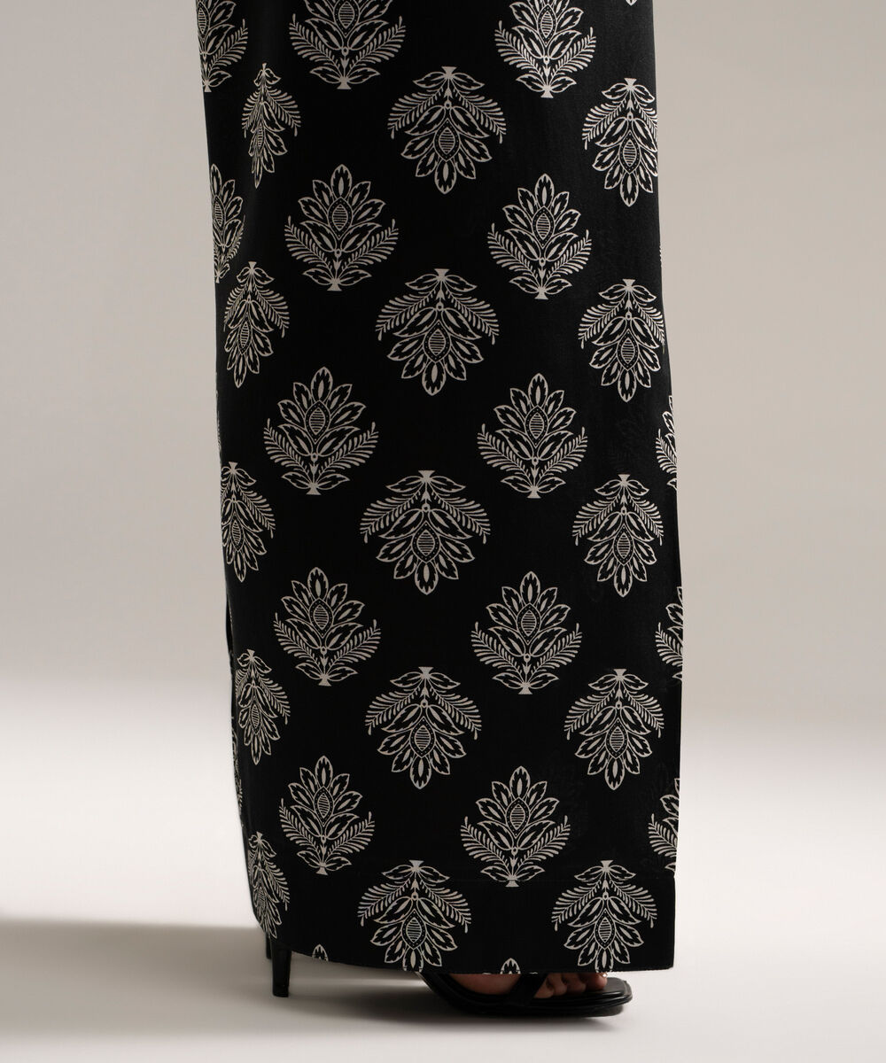 Women's RTW Cambric Printed Black Shalwar