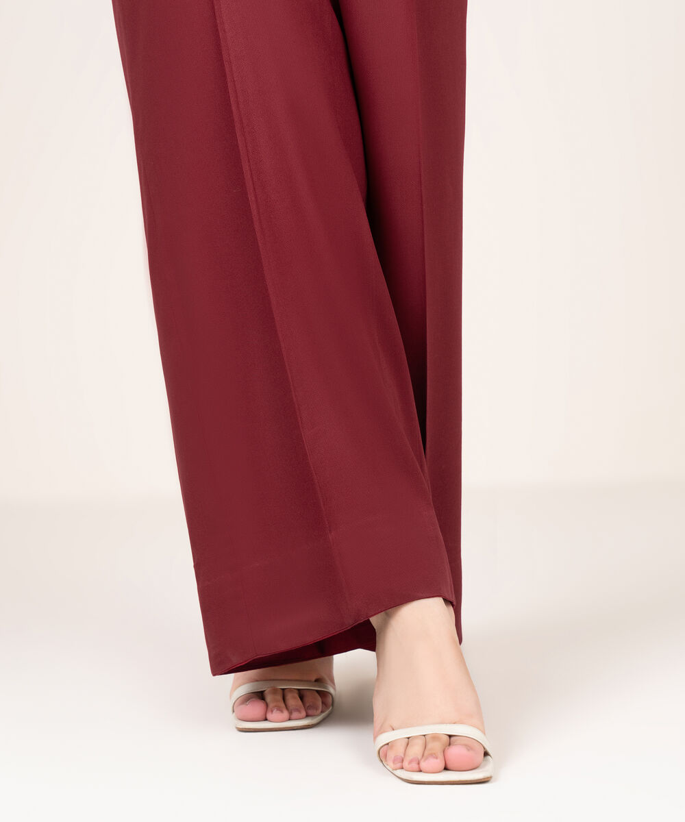 Women's RTW Bedford Solid Maroon Culottes