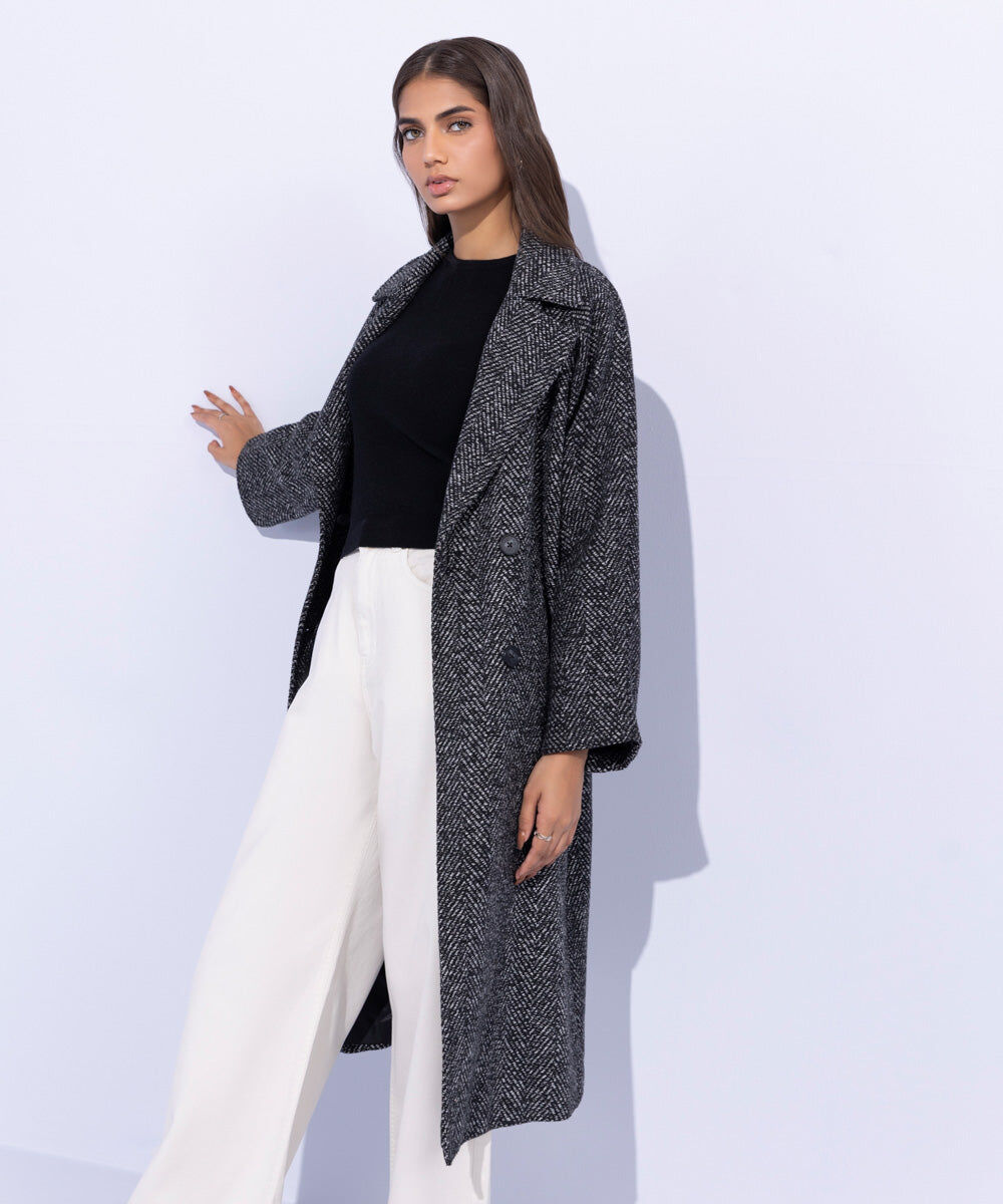 Woman - Black Oversized Raglan Coat
